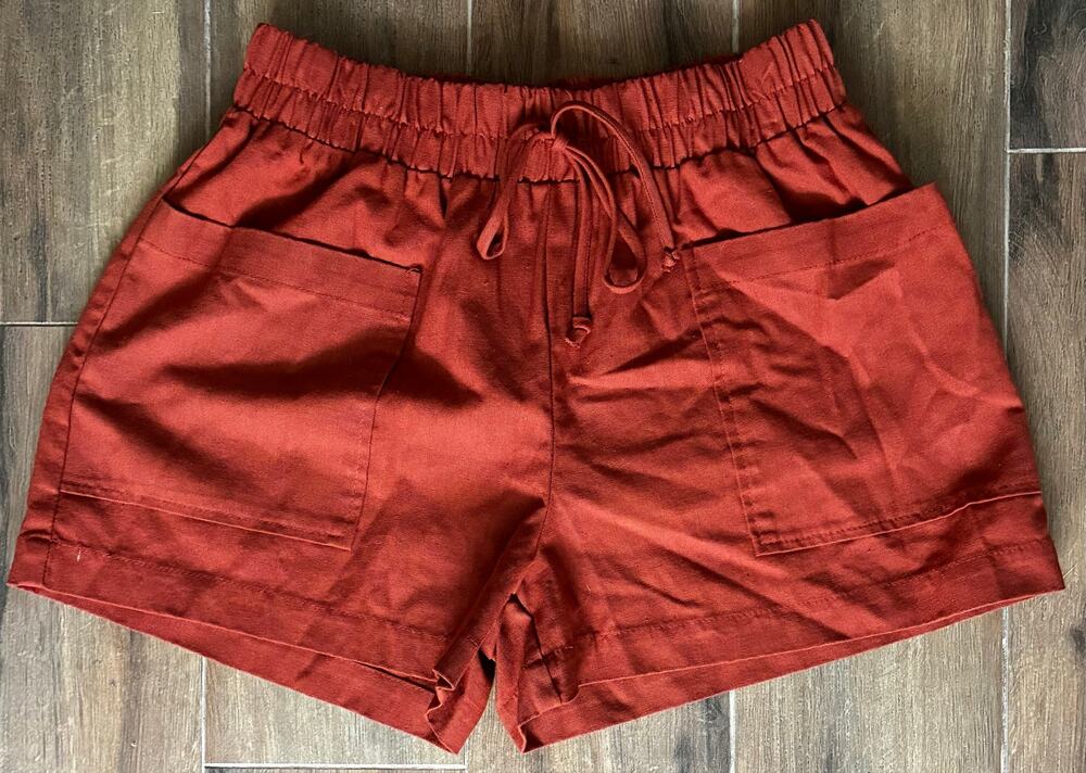 Final Touch Linen Shorts NWT Rust Orange